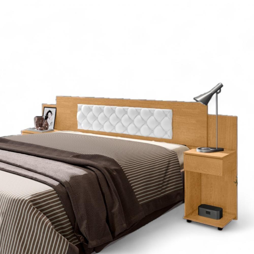 Cabeceira Ajustável Arabella Naturalle Com Capitonê Branco - 2