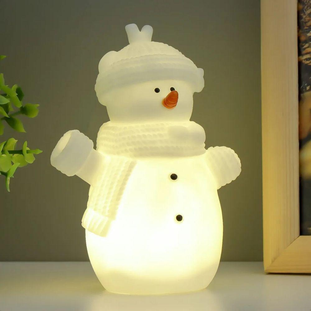 Kit 3 Enfeite Natal Boneco De Neve Led Floquinho A Pilha Taschibra - 3