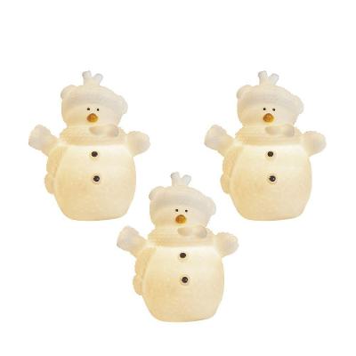 Kit 3 Enfeite Natal Boneco De Neve Led Floquinho A Pilha Taschibra