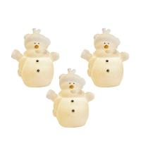 Kit 3 Enfeite Natal Boneco De Neve Led Floquinho A Pilha Taschibra - 1