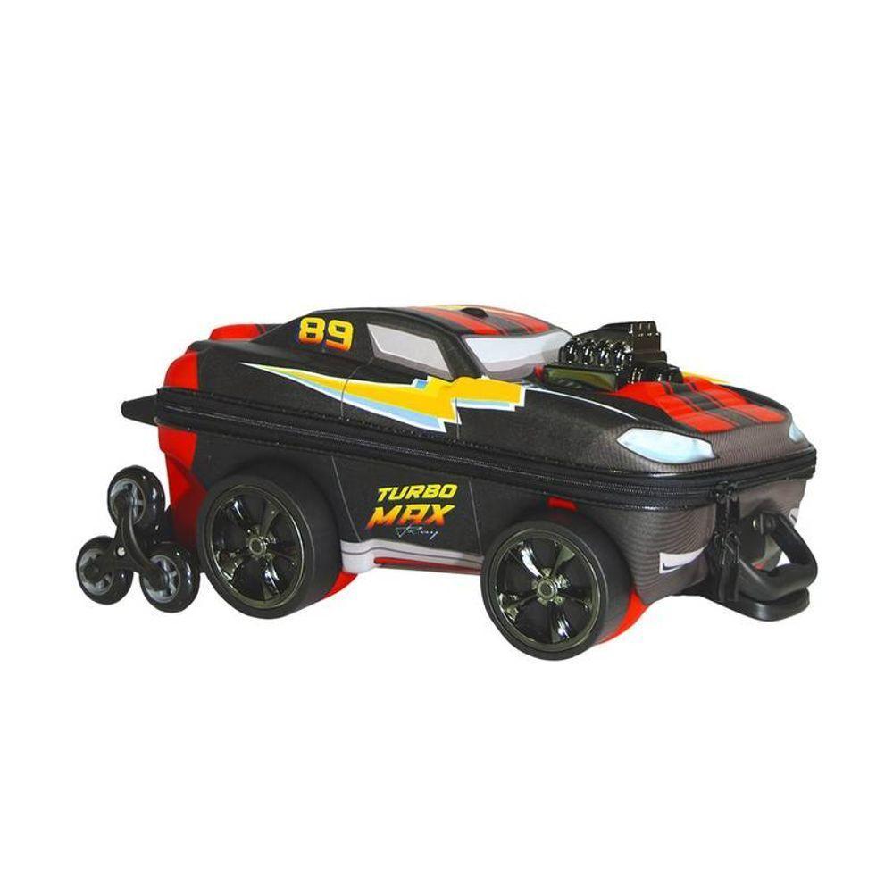 Mala De Viagem Infantil Com Rodinha Turbo Max Ray 3d Preto - 3