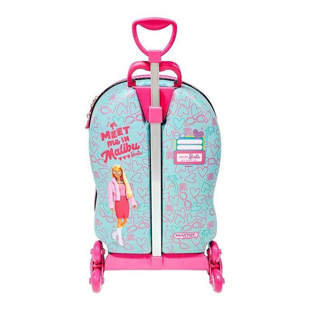 Mala De Viagem Infantil Com Rodinha Barbie In Style 3d Rosa - 3