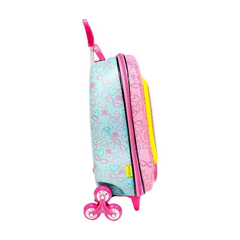 Mala De Viagem Infantil Com Rodinha Barbie In Style 3d Rosa - 5