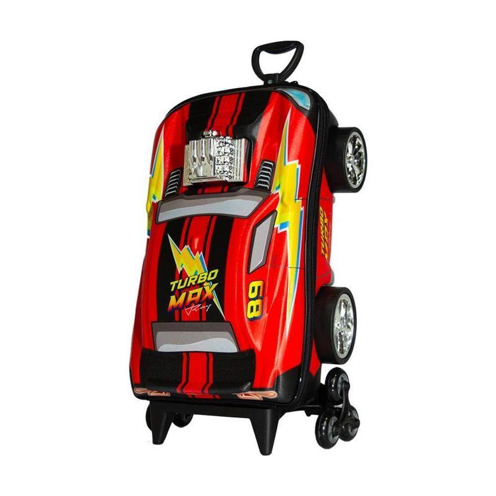 Mala De Viagem Infantil Com Rodinha Turbo Max 3d Vermelha - 1
