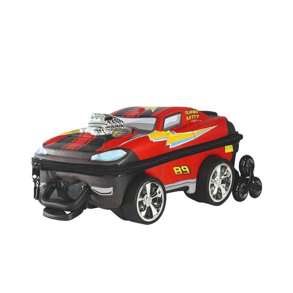 Mala De Viagem Infantil Com Rodinha Turbo Max 3d Vermelha - 2