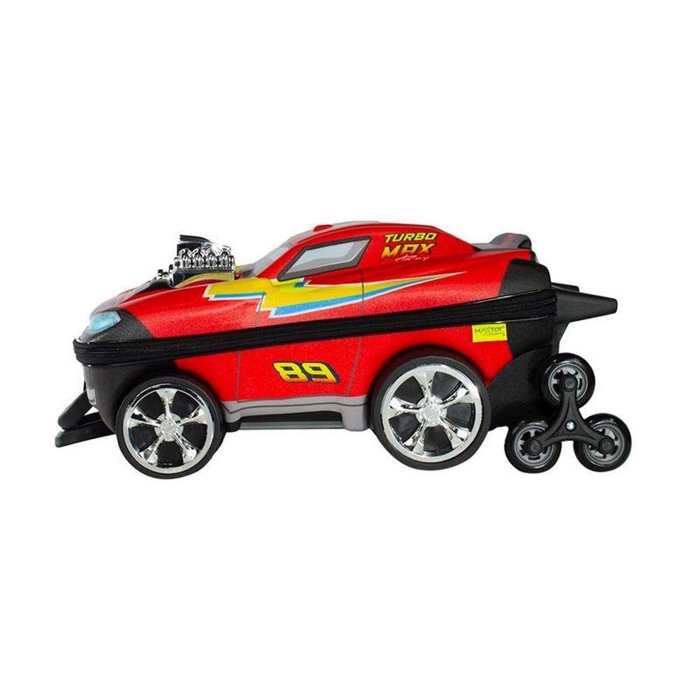 Mala De Viagem Infantil Com Rodinha Turbo Max 3d Vermelha - 4