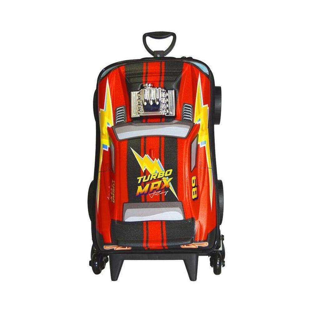 Mala De Viagem Infantil Com Rodinha Turbo Max 3d Vermelha - 5