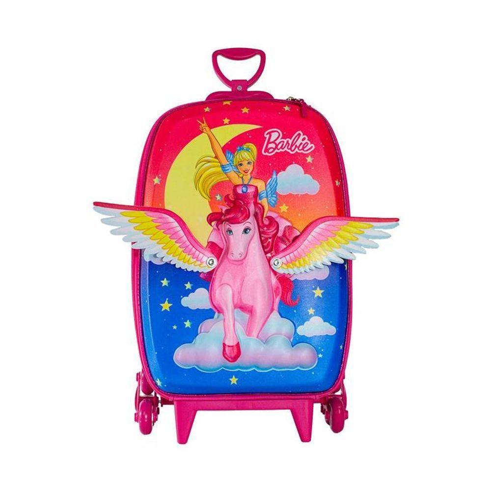 Mala De Viagem Infantil Com Rodinha Barbie Pegasus Multicor - 3