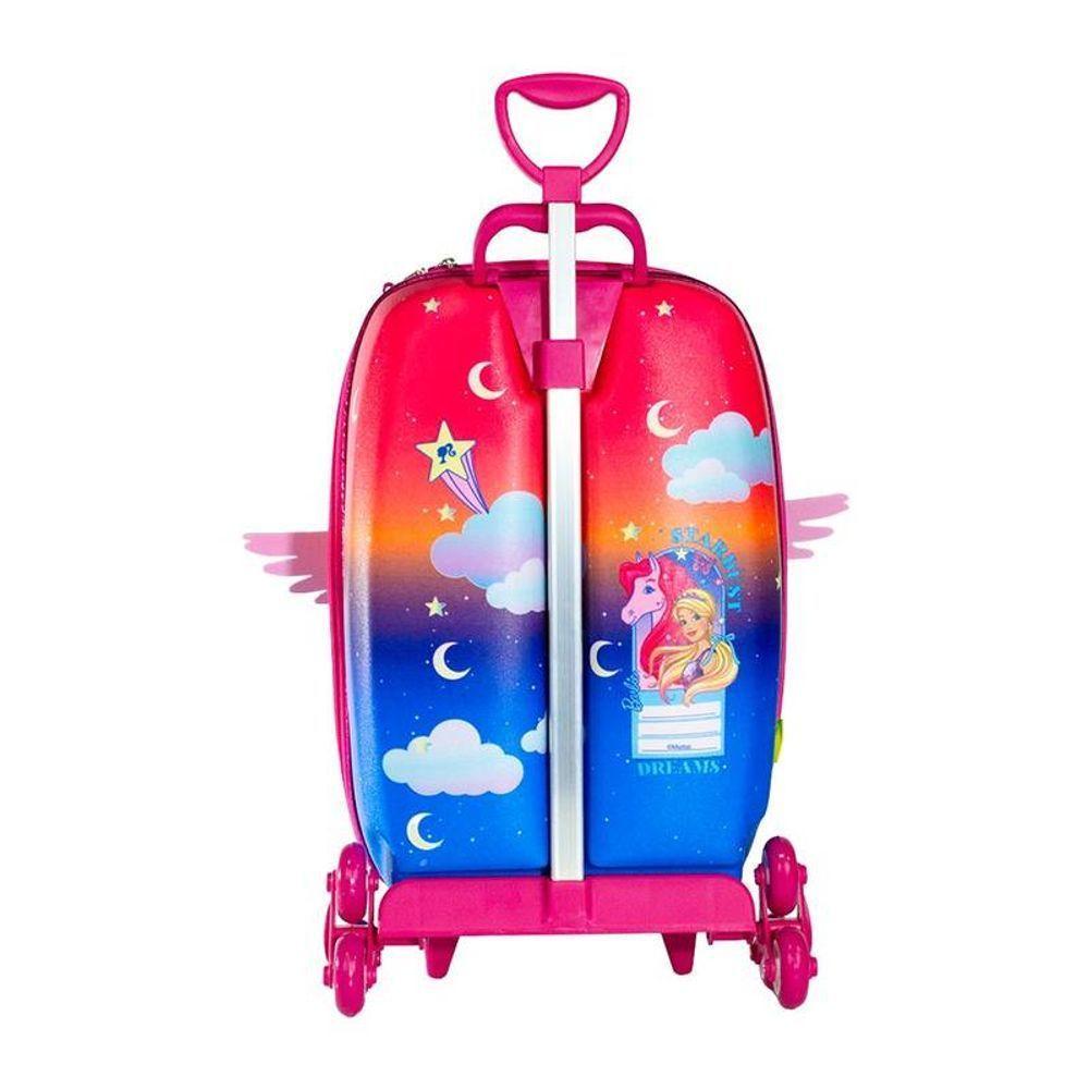 Mala De Viagem Infantil Com Rodinha Barbie Pegasus Multicor - 4