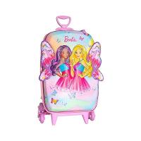 Mala De Viagem Infantil Com Rodinha Barbie Borboleta 3d Rosa - 3