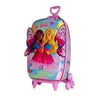 Mala De Viagem Infantil Com Rodinha Barbie Borboleta 3d Rosa