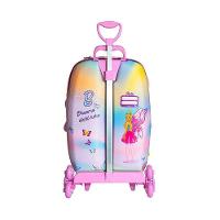 Mala De Viagem Infantil Com Rodinha Barbie Borboleta 3d Rosa - 5