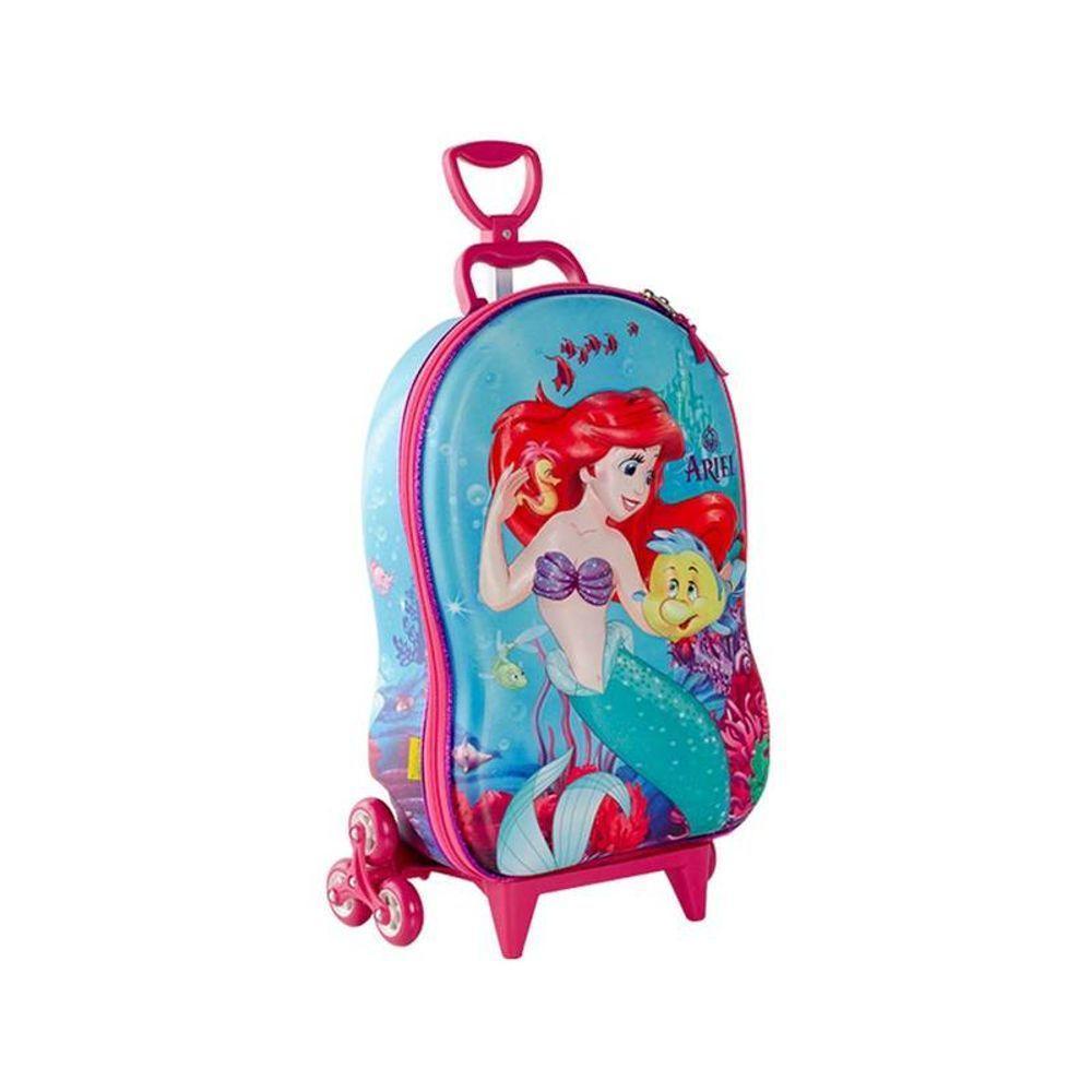 Mala De Viagem Infantil Com Rodinha Pequena Sereia Ariel 3d - 4