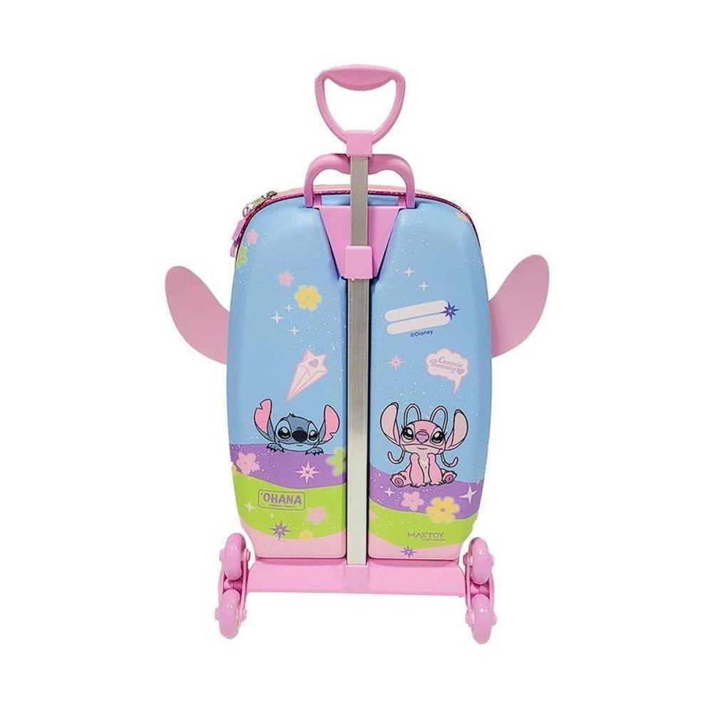 Mala De Viagem Infantil Com Rodinha Angel Stitch 3d Rosa - 4