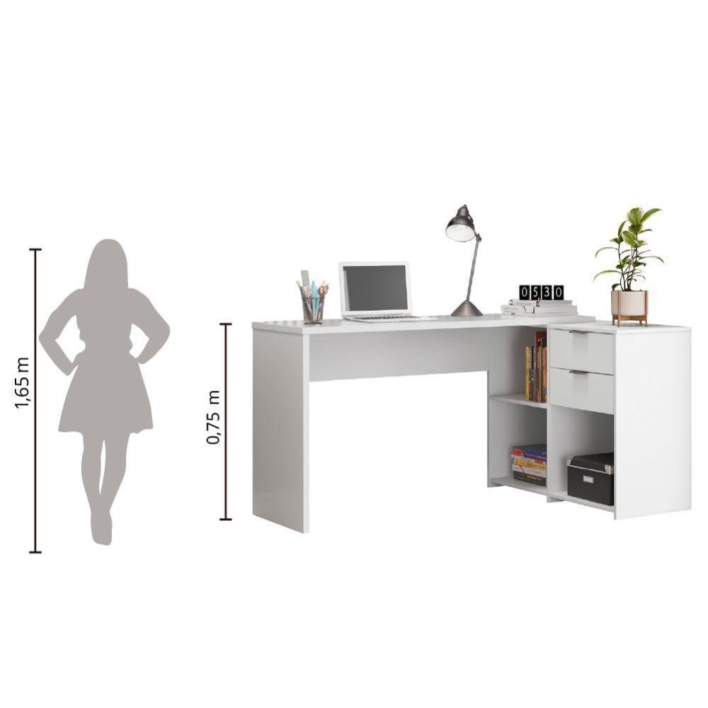 Escrivaninha Com Tampo Giratório 2 Gavetas Nt2060 Branco - 2