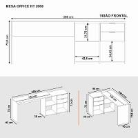 Escrivaninha Com Tampo Giratório 2 Gavetas Nt2060 Branco - 3