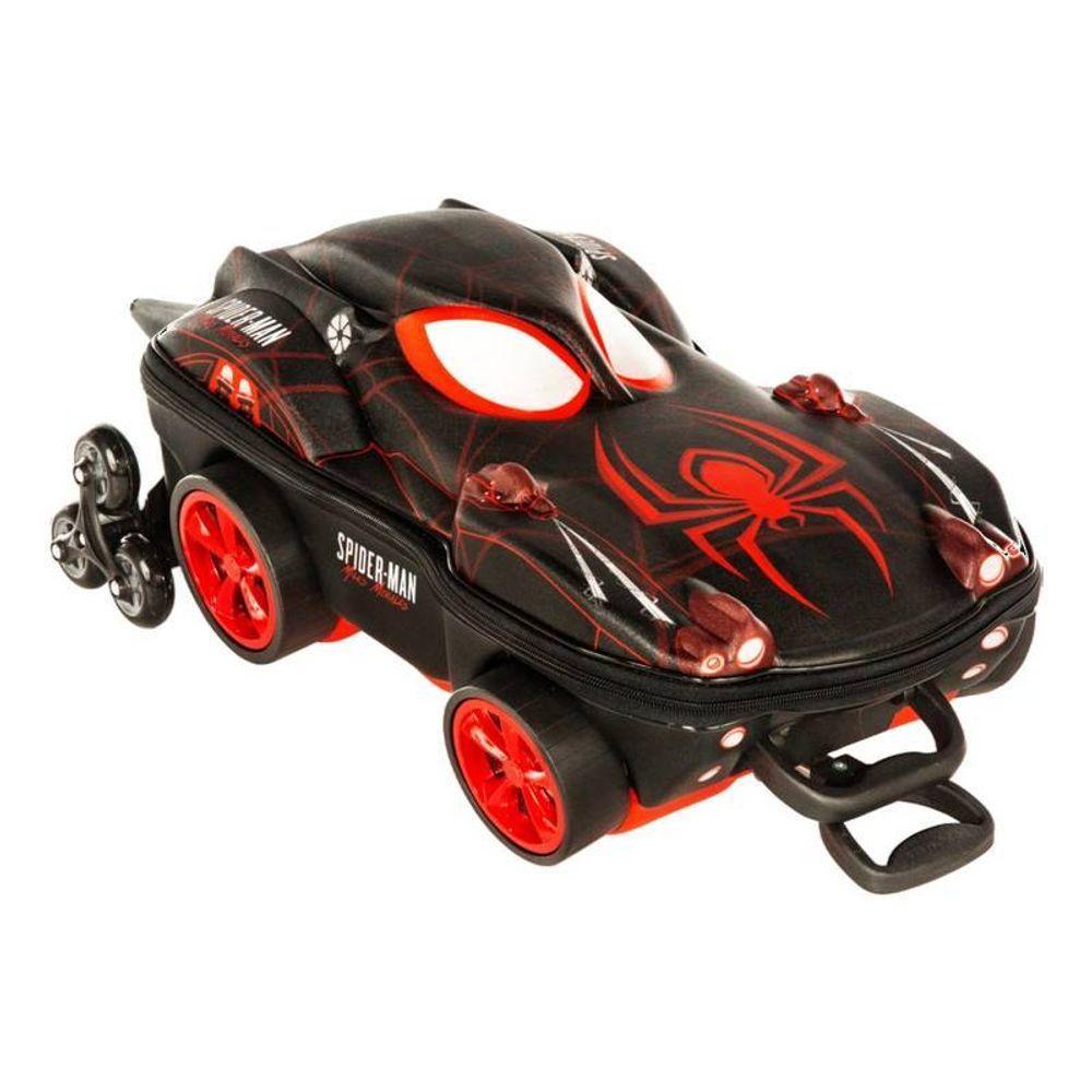 Mala De Viagem Infantil Com Rodinha Homem Aranha 3d Preto - 3