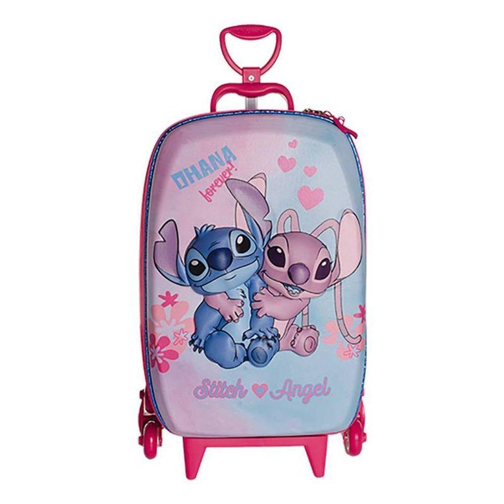 Mala De Viagem Infantil Com Rodinha Stitch E Angel 3d - 2