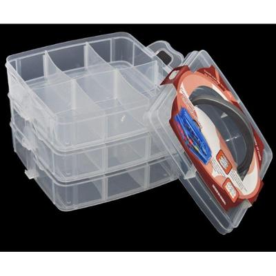 Maleta Organizador Caixa Organizadora 18 Divisorias Box Pesca Costura Estojo Ferramentas Medicamentos Modular Cor:branco