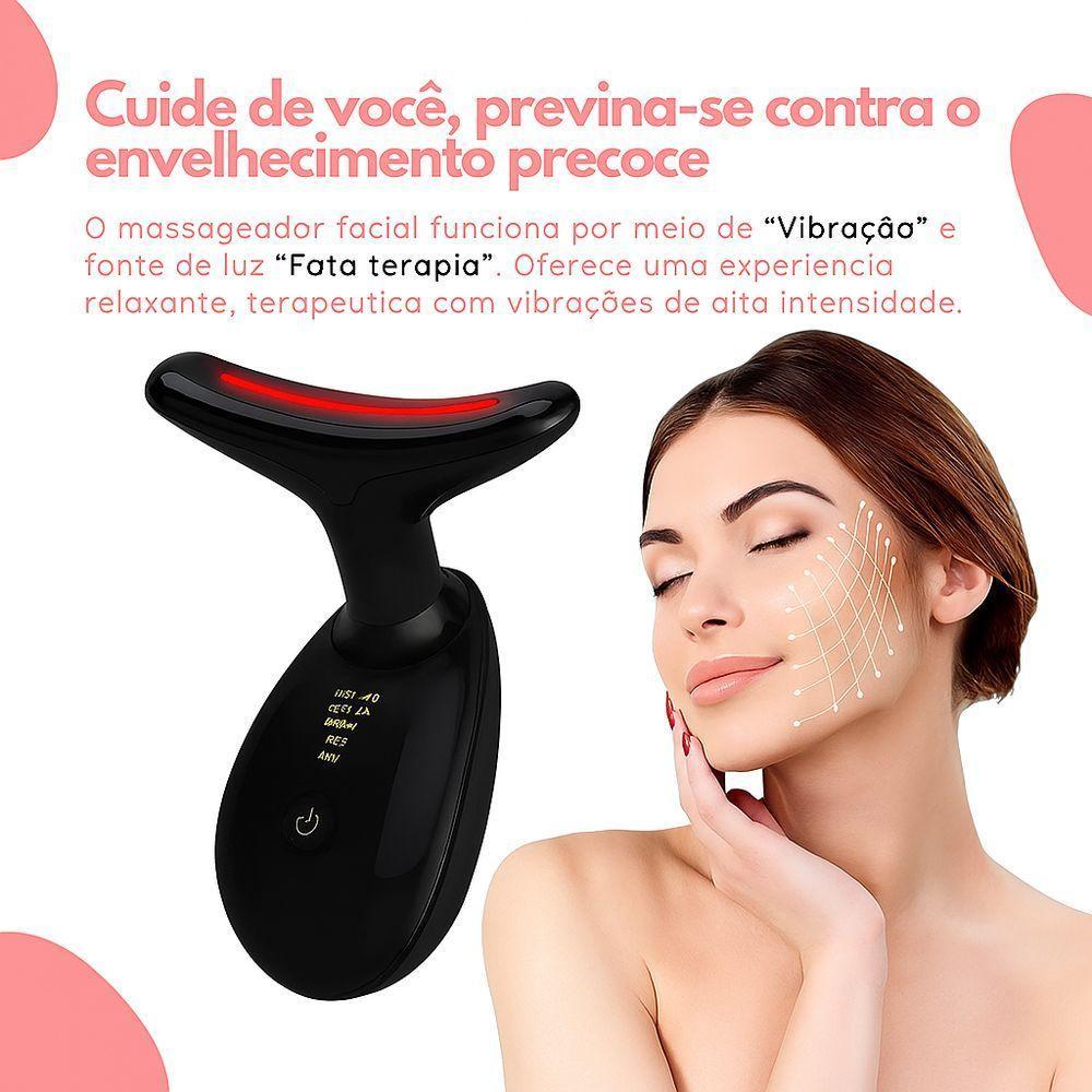 Aparelho Tratamento Massageador Facial Led Lift Fototerapia Preto - 4