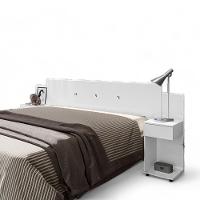 Cabeceira Box Ajustável Com Mesa De Cabeceira Arabella Branca - 2