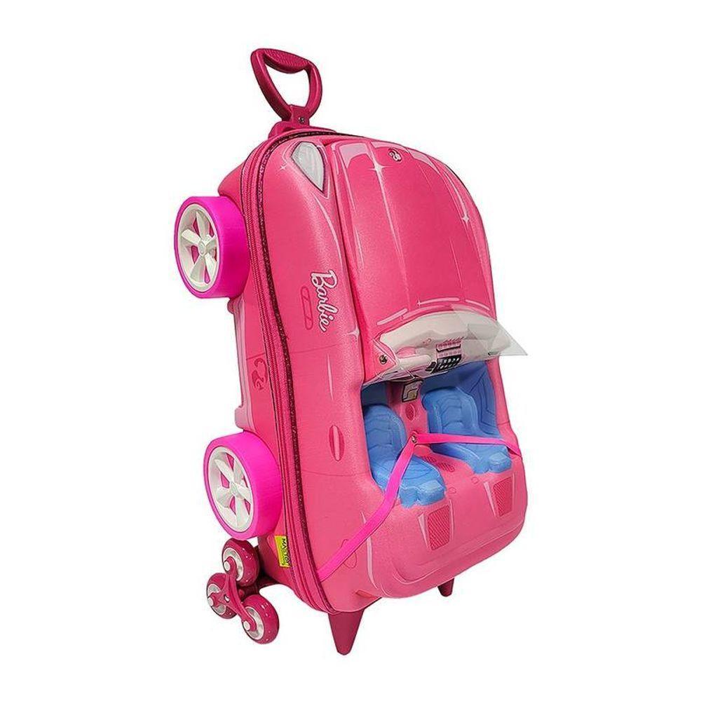 Mala De Viagem Infantil Com Rodinha Barbie Conversível 3d - 1
