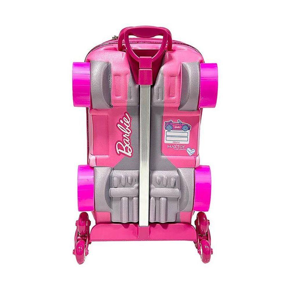 Mala De Viagem Infantil Com Rodinha Barbie Conversível 3d - 3