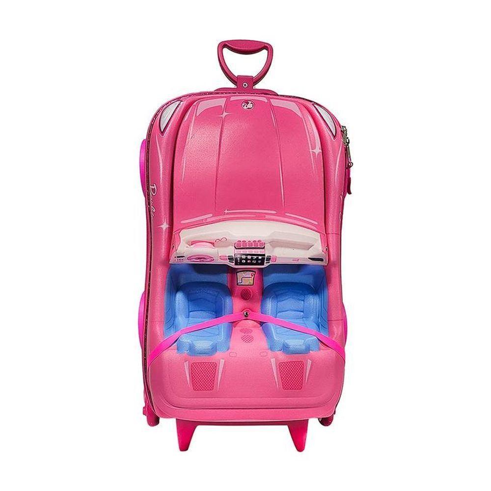 Mala De Viagem Infantil Com Rodinha Barbie Conversível 3d - 5