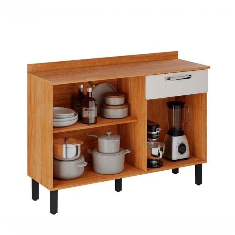 Balcão Itatiaia Vegas 120 3 Portas 1 Gaveta Cinamomo/off White - 2