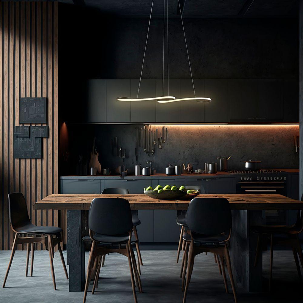 Lustre Pendente Taschibra Milão 30w Led 109cm Luz Quente 3000k Bivolt Preto - 2