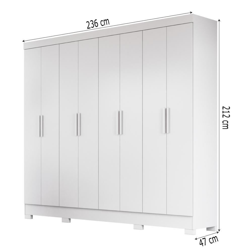 Guarda Roupas Casal 8 Portas 4 Gavetas Diplomata Moval Branco - 2