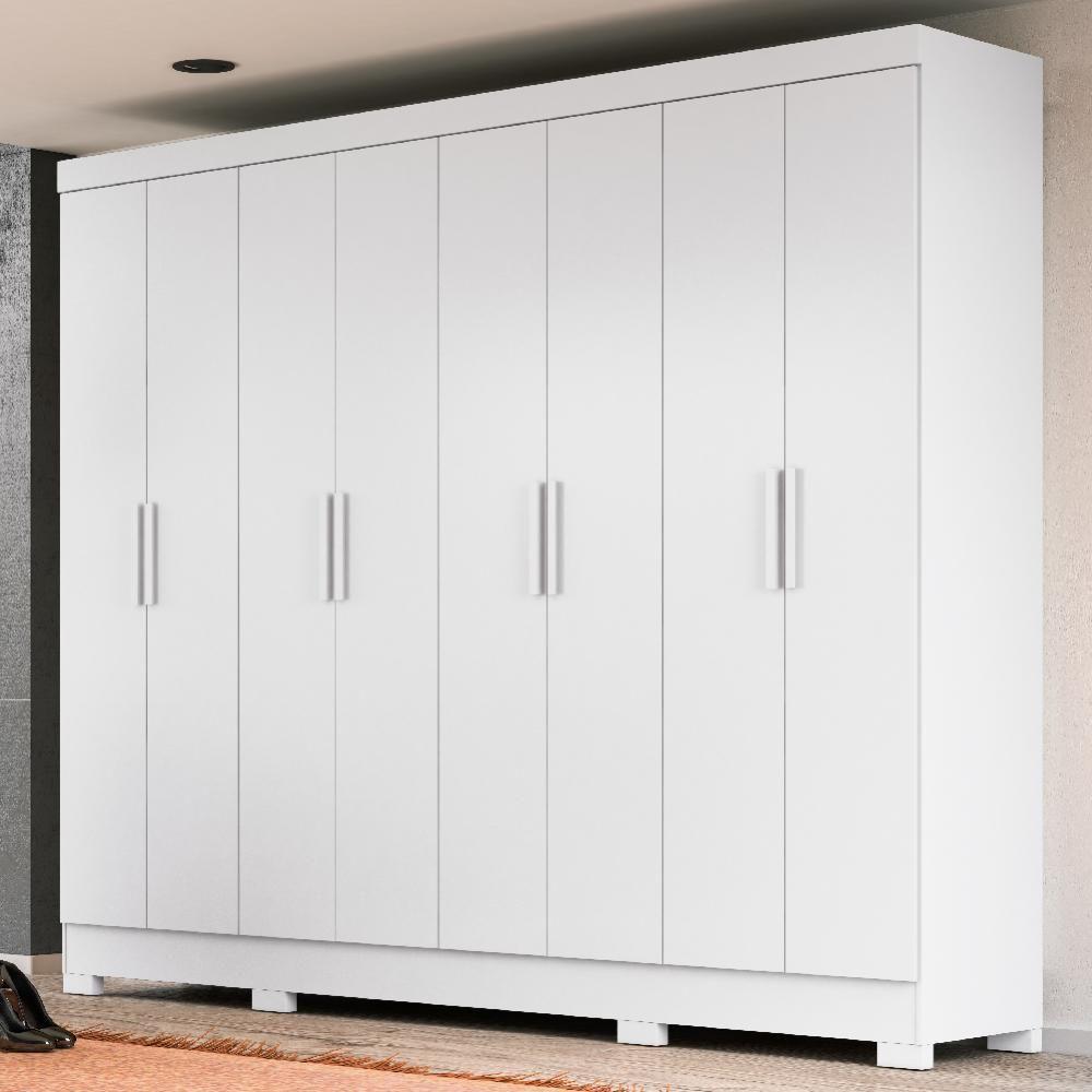 Guarda Roupas Casal 8 Portas 4 Gavetas Diplomata Moval Branco - 3