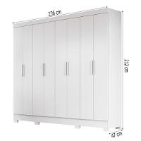 Guarda Roupas Casal 8 Portas 4 Gavetas Diplomata Moval Branco - 2