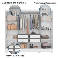 Guarda Roupas Casal 8 Portas 4 Gavetas Diplomata Moval Branco