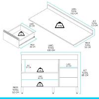 Balcão De Cozinha Tampo Sabrina 120x52cm Mdp Menu Móveis Branco - 2