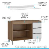 Balcão De Cozinha Tampo Sabrina 120x52cm Mdp Menu Móveis Branco - 3