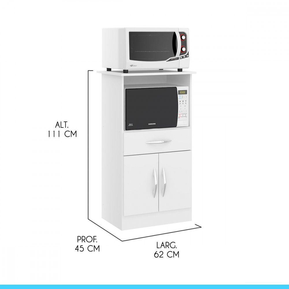 Balcão Multiuso Para Forno 62x111cm Mdp 0509 Menu Móveis Branco - 3