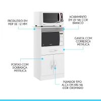 Balcão Multiuso Para Forno 62x111cm Mdp 0509 Menu Móveis Branco - 2