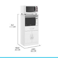 Balcão Multiuso Para Forno 62x111cm Mdp 0509 Menu Móveis Branco - 3