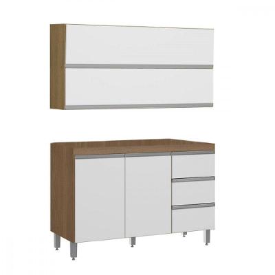 Balcão Para Pia Armário Aéreo Basculante 120cm Menu Móveis Branco