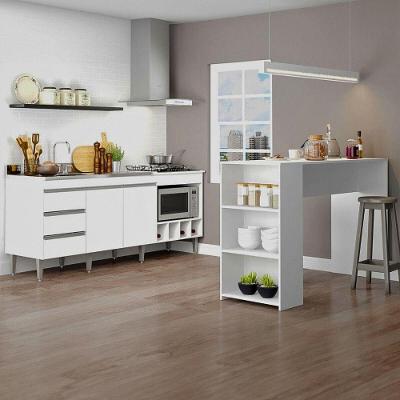 Balcão Cozinha Bancada Ilha Mdp 2035 Menu Móveis Branco