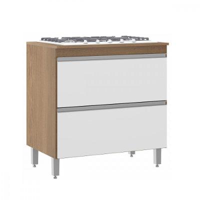 Balcão De Cozinha Para Cozinha Com 2 Gavetas Mdp Menu Móveis Branco