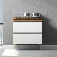 Balcão De Cozinha Para Cozinha Com 2 Gavetas Mdp Menu Móveis Branco - 2