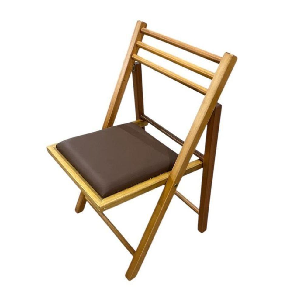 Conjunto Dobrável Com Mesa De Madeira E 4 Cadeiras Estofadas Mel - 3