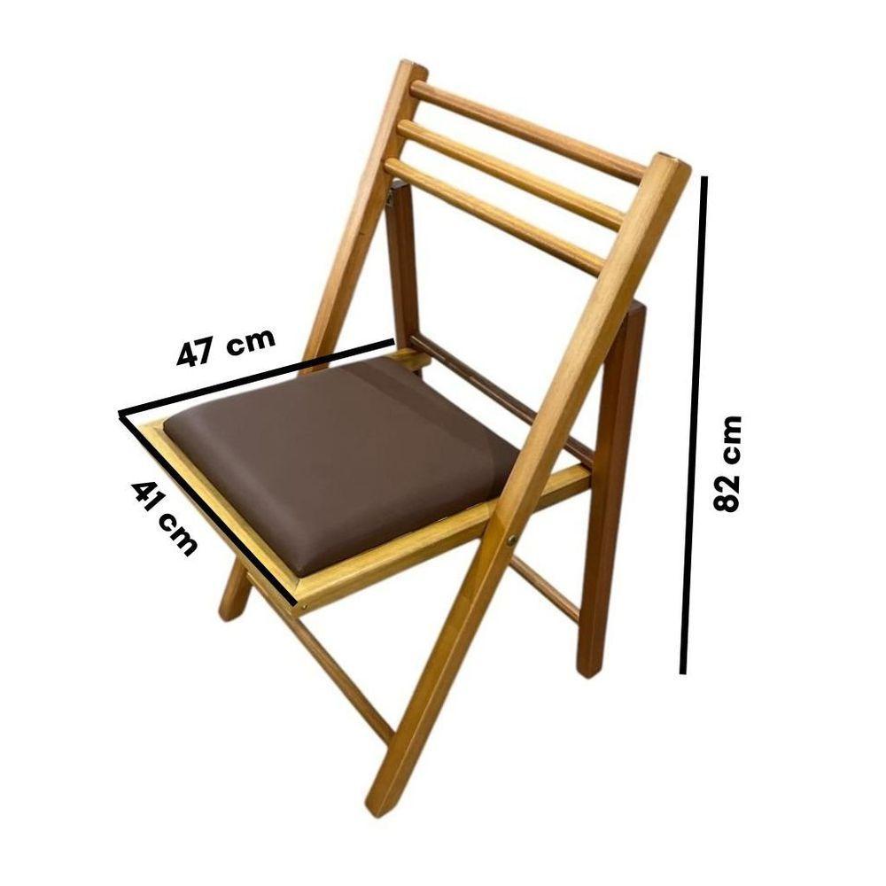 Conjunto Dobrável Com Mesa De Madeira E 4 Cadeiras Estofadas Mel - 6