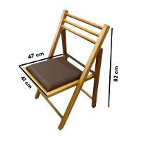 Conjunto Dobrável Com Mesa De Madeira E 4 Cadeiras Estofadas Mel - 6