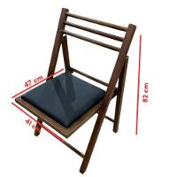 Conjunto Dobrável Com Mesa De Madeira E 4 Cadeiras Estofadas Castanho - 6