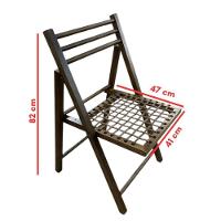 Conjunto Dobrável Com Mesa De Madeira E 4 Cadeiras Com Corda Náutica Castanho - 6