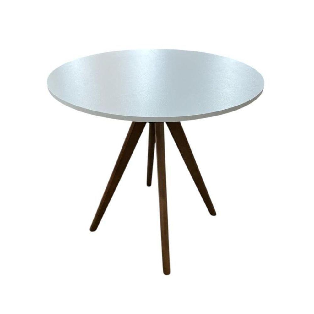 Conjunto Mesa Redonda Com 4 Cadeiras Dobráveis Estofadas Castanho - 6