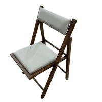 Conjunto Mesa Redonda Com 4 Cadeiras Dobráveis Estofadas Castanho - 2